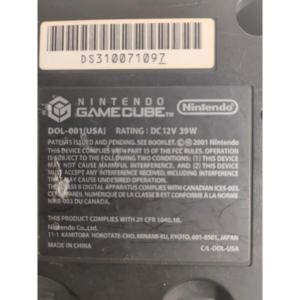 Nintendo GameCube Game Console Black System DOL 001 W/2 Remote, Adapter Tested